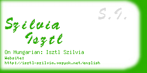 szilvia isztl business card